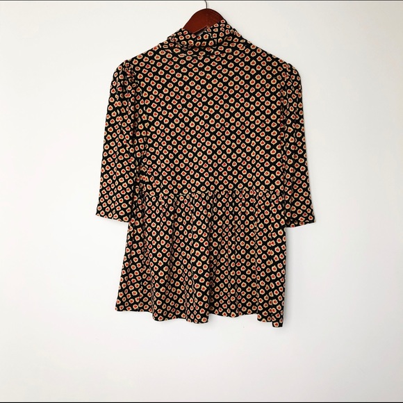 Diane von Furstenberg Silk Blend Peplum Hearts Top - Picture 2 of 5